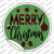 Merry Christmas Plaid Green Wholesale Novelty Circle Sticker Decal