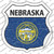 Nebraska Flag Wholesale Novelty Highway Shield Sticker Decal