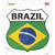 Brazil Flag Wholesale Novelty Highway Shield Sticker Decal