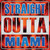 Straight Outta Miami Blue Wholesale Novelty Square Sticker Decal