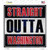 Straight Outta Washington Red Wholesale Novelty Square Sticker Decal