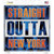 Straight Outta New York Orange Blue Wholesale Novelty Square Sticker Decal