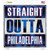 Straight Outta Philadelphia Blue Wholesale Novelty Square Sticker Decal