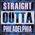 Straight Outta Philadelphia Blue Wholesale Novelty Square Sticker Decal