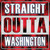 Straight Outta Washington White Wholesale Novelty Square Sticker Decal