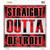 Straight Outta Detroit Black Wholesale Novelty Square Sticker Decal