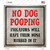 No Dog Pooping Wholesale Novelty Square Sticker Decal