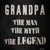 Grandpa The Legend Wholesale Novelty Square Sticker Decal