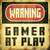 Warning Gamer at Play Wholesale Novelty Square Sticker Decal