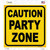 Caution Party Zone Wholesale Novelty Square Sticker Decal