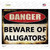Danger Beware of Alligators Wholesale Novelty Rectangle Sticker Decal