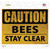 Caution Bees Stay Clear Wholesale Novelty Rectangle Sticker Decal