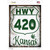 HWY 420 Kansas Wholesale Novelty Rectangle Sticker Decal