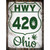 HWY 420 Ohio Wholesale Novelty Rectangle Sticker Decal