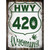 HWY 420 Wyoming Wholesale Novelty Rectangle Sticker Decal