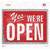 Yes Were Open Red Rusty Wholesale Novelty Rectangle Sticker Decal
