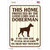 This Home Protected By A Doberman Wholesale Novelty Rectangle Sticker Decal