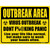 Outbreak Area Wholesale Novelty Rectangle Sticker Decal