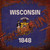 Wisconsin Rusty Stamped Wholesale Novelty Square Sticker Decal