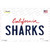 Sharks California State Wholesale Novelty Sticker Decal