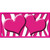 Hot Pink White Zebra Hot Pink Centered Hearts Wholesale Novelty Sticker Decal
