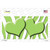 Lime Green White Zebra Lime Green Centered Hearts Wholesale Novelty Sticker Decal