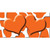 Orange White Giraffe Orange Centered Hearts Wholesale Novelty Sticker Decal