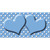 Light Blue White Polka Dot Center Hearts Wholesale Novelty Sticker Decal