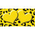 Yellow Black Cheetah Yellow Center Hearts Wholesale Novelty Sticker Decal