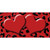 Red Black Cheetah Red Center Hearts Wholesale Novelty Sticker Decal