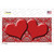 Red White Damask Center Hearts Wholesale Novelty Sticker Decal