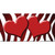 Red White Zebra Hearts Oil Rubbed Wholesale Novelty Sticker Decal