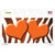 Orange White Zebra Hearts Oil Rubbed Wholesale Novelty Sticker Decal