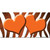 Orange White Zebra Hearts Oil Rubbed Wholesale Novelty Sticker Decal