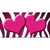 Pink White Zebra Hearts Oil Rubbed Wholesale Novelty Sticker Decal