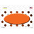 Orange White Dots Oval Oil Rubbed Wholesale Novelty Sticker Decal