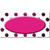 Pink White Dots Oval Oil Rubbed Wholesale Novelty Sticker Decal