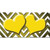 Yellow White Hearts Chevron Oil Rubbed Wholesale Novelty Sticker Decal