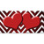 Red White Hearts Chevron Oil Rubbed Wholesale Novelty Sticker Decal