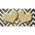 Gold White Hearts Chevron Oil Rubbed Wholesale Novelty Sticker Decal