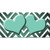 Mint White Hearts Chevron Oil Rubbed Wholesale Novelty Sticker Decal