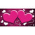 Pink White Love Hearts Oil Rubbed Wholesale Novelty Sticker Decal