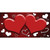 Red White Love Hearts Oil Rubbed Wholesale Novelty Sticker Decal