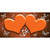 Orange White Hearts Butterfly Oil Rubbed Wholesale Novelty Sticker Decal