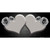 Hearts Over Roses In Gray Wholesale Novelty Sticker Decal