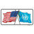 United Nation Crossed US Flag Wholesale Novelty Sticker Decal