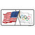 Olympic Crossed US Flag Wholesale Novelty Sticker Decal