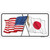 Japan Crossed US Flag Wholesale Novelty Sticker Decal