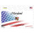 Maryland with American Flag Wholesale Novelty Sticker Decal