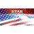 Utah with American Flag Wholesale Novelty Sticker Decal